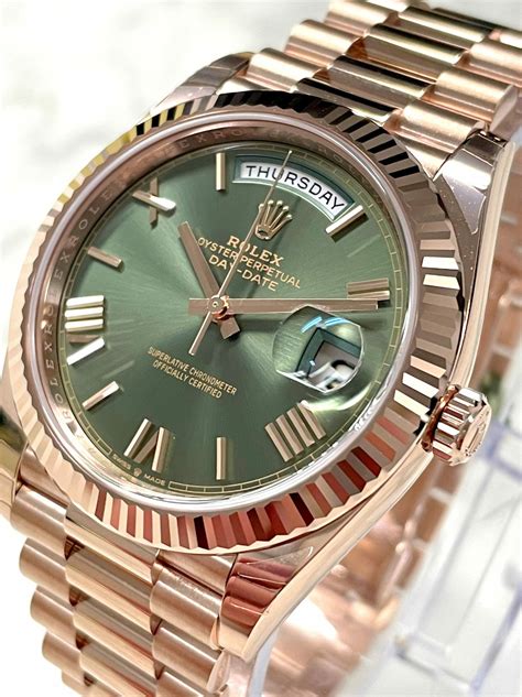 rolex day date 40 rose gold dial glass mirror availability|Rolex diamond dial.